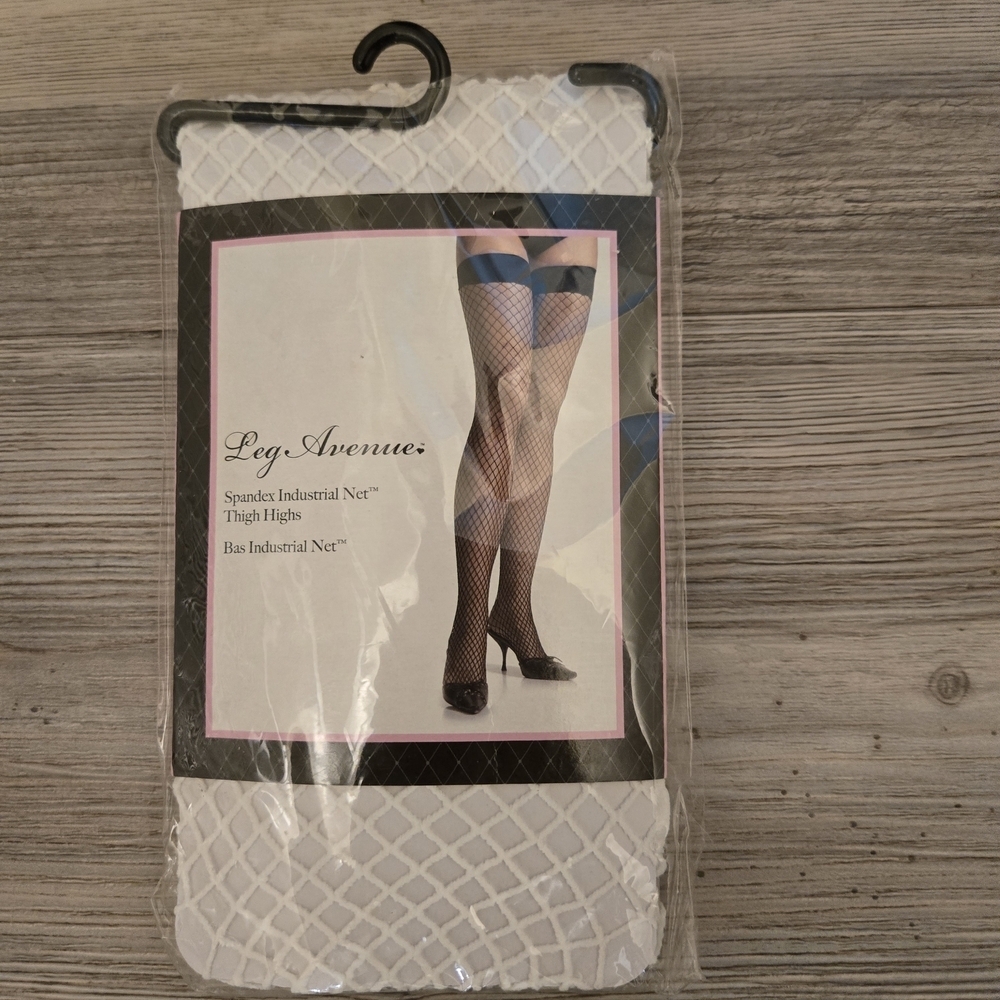 Leg Avenue White Fishnet Thigh Highs